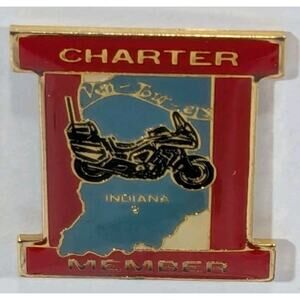 HSTA lapel pin Indiana 2 Charter Member enamel Honda sport touring biker vtg
